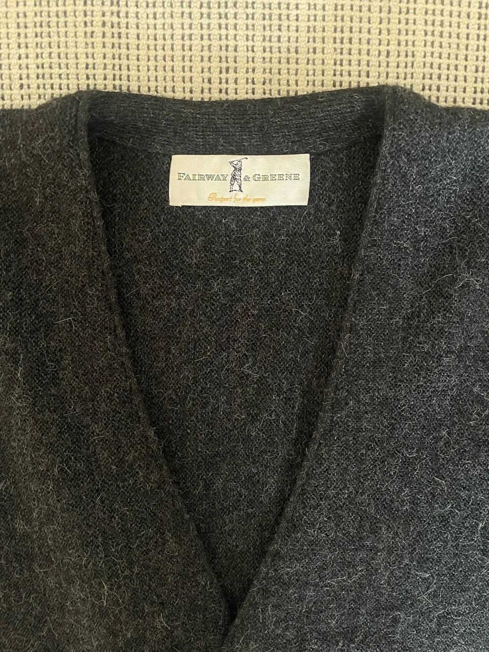 Vintage Fairway & Greene Button-Front Alpaca Sweater Classic V-Neck Vest.